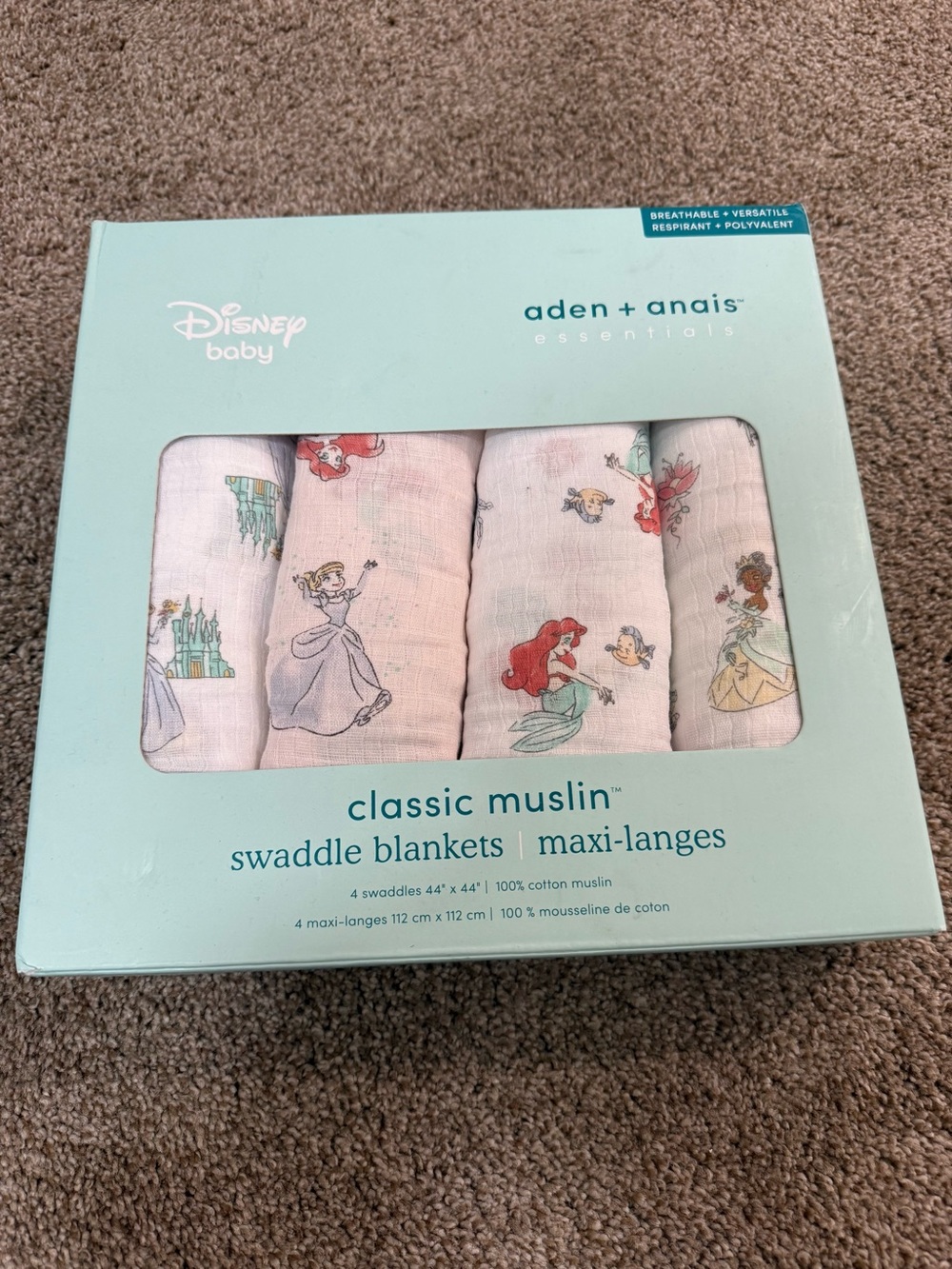 aden + anais x Disney Baby Classic Muslin Swaddle Set - Pink Princess Prints